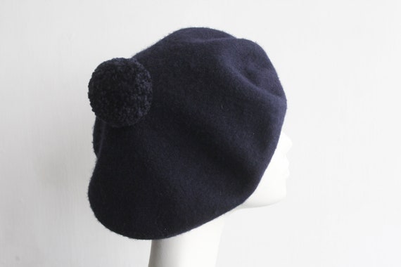 Chic Navy Beret with Pompom Women main image 3