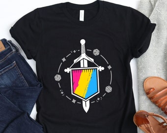 Pansexual Gaymer T-Shirt / Gaymer Pride / Tabletop Gift / Pansexual Gaymer / Pan Gaymer / Retro LGBT Shirt / Gay Geek Shirt / Retro Gay