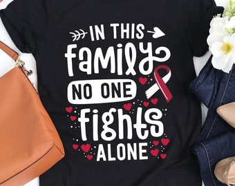 In This Family No One Fights Alone T-Shirt / Head Neck Cancer / No One Fights Alone / In This Family / Neck Cancer / Head Neck Awareness