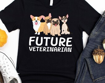 Future Veterinarian T Shirt Vet Kids Youth Dog Pet Animal Lover Boys Girls Gift