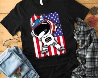 American Flag Astronaut Shirt // USA Flag Shirt / Fourth of July / Merica Shirt / 4th July Shirt / Kids Patriotic / 4th of July / Boys