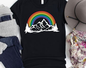 Pride for Hikers T-Shirt / Pride Shirt / Outdoor Pride / Mountains Shirt / Vintage Outdoors / Hiker Pride / Camping Gifts / Pride Month