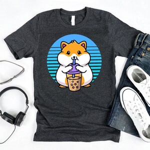 Retro Boba Hamster T-Shirt / Boba Lover / Kawaii Hamster / Retro Hamster / Bubble Tea Lover / Boba Tea Shirt / Kawaii Panda / Kawaii Bubble