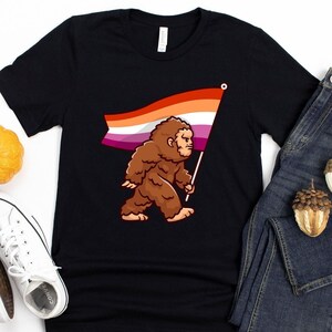Lesbian Sasquatch T-Shirt / Lesbian Shirt / Lesbian Sasquatch / Lesbian Bigfoot / Subtle Lgbtq Present / Pride Month Gift / Subtle Pride
