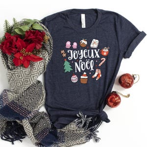 Joyeux Noel Shirt / France Christmas / French Xmas / Retro Christmas / Women&#39;s Christmas / French Christmas / Joyeux Noel