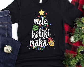 Mele Kalikimaka / T-Shirt / Hawaiian Christmas / Matching Family / Resort / Christmas In July / Holiday / Tropical Christmas