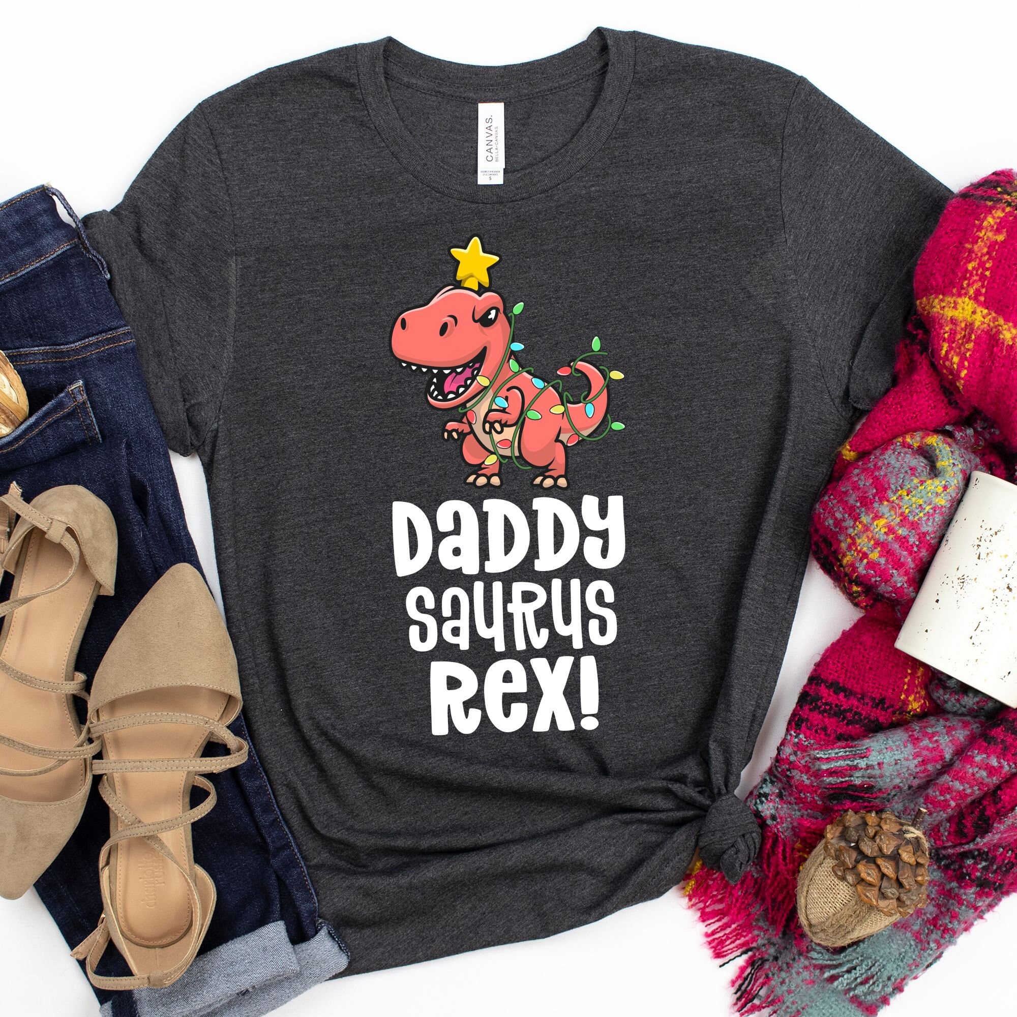 Daddy Saurus Shirt
 Daddy Saurus Rex T shirt Family Shirts Festive Dinosaur Etsy