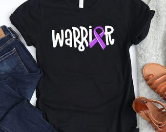 Warrior T-Shirt / Alzheimers Shirt / Purple Ribbon / Warrior / Alzheimers Ribbon / Celiacs Disease / Dementia Shirt / End ALZ / Awareness