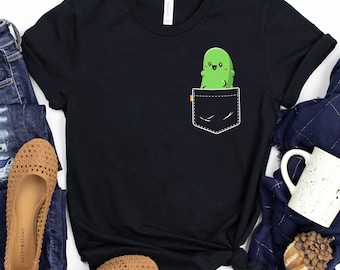 Pocket Pickle T-Shirt / Pickle Shirt / Pocket Pickle / Pickle TShirt / Cucumber Shirt / Vegetable Shirt / Gift For Him / Gift For Her