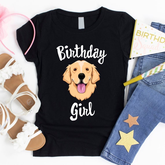 Birthday Girl Shirt Golden Retriever Illustration Dog Theme