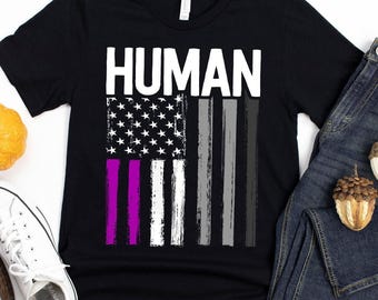 Human Asexual Flag T-Shirt / American Flag / Human Pride Flag / Ace Pride Shirt / Asexual Pride / Ace Shirt / Asexual Shirt / Asexual Pride