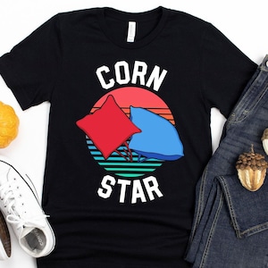 Corn Star T-Shirt / Corn Star / Cornhole Shirt / Corn Hole Bags / Backyard Picnic / Cornhole TShirt / Bean Bag Toss / Cornhole Boards