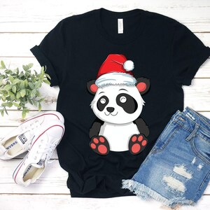 Santa Panda Shirt Panda Gift Kids Animal TShirt Christmas Gift Christmas Gifts Panda Shirt Christmas Shirts Animal Shirt Panda Lover Shirt