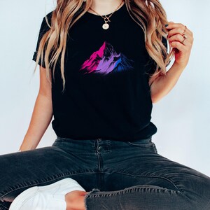 Subtle Bi Pride Shirt / Mountain Shirt / Hiking Shirt / Outdoor Lover Shirt / Subtle Asexual Pride / Bisexual Flag Pride