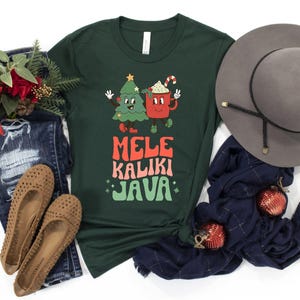 Mele Kaliki Java Shirt / Hawaii Christmas Tee / Island Christmas / Christmas Coffee / Coffee Lover Shirt / Retro Holiday