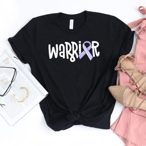 Warrior T-Shirt / Gastric Cancer / Cancer Warrior / Periwinkle Ribbon / Cancer Support Team / Cancer Warrior Shirt / Stomach Cancer Tee