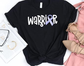 Warrior T-Shirt / Gastric Cancer / Cancer Warrior / Periwinkle Ribbon / Cancer Support Team / Cancer Warrior Shirt / Stomach Cancer Tee