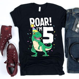 Roar I&#39;m 5 / T-Shirt / Tank Top / Hoodie / 5th Birthday Shirt / Fifth Birthday Shirt / Dinosaur Birthday / Birthday Boy Shirt / Kids