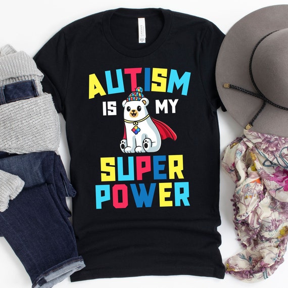 Autism Is My Superpower Tshirt Superhero Boy Brown Hair Walk Autism Is My Superpower Tshirt Superhero Boy Brown Hair Walk
