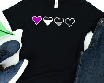 Asexual Gamer T-Shirt / Retro LGBT Shirt / Gay Geek Shirt / Gaymer Shirt / Asexual Gift / Ace Shirt / Gifts For Geeks / DnD Pride / Retro