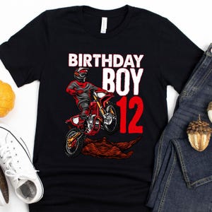 Motocross Birthday Boy 12 T-Shirt / Twelve Birthday Shirt / 12th Birthday Gifts / Motocross Birthday / Birthday Girl / Motorcycle Party