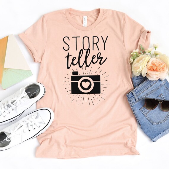 Photographer Gift Shirt For Women Storyteller Camera Flowers Photographer Gift Shirt For Women Storyteller Camera Flowers