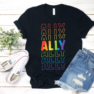 Ally / T-Shirt / Pride Parade Shirt / LGBTQ+ Ally / Equality Tee / Pride Month / LGBTQ Pride / Pride Week / Queer / Rainbow Pride / Humanity Bild 1