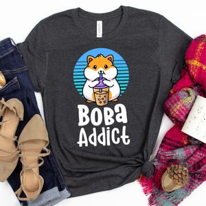 Boba Addict T-Shirt / Kawaii Hamster / Boba Lover / Boba Addict / Boba Tea Gift / Bubble Tea Lover / Pearl Milk Tea Shirt / Boba Shirt