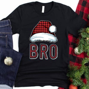Bro / T-Shirt / Boy&#39;s Christmas Shirt / Kid&#39;s Christmas Shirt / Santa Hat Shirt / Team Santa Shirt / Bro Christmas /  Funny Holiday Shirt