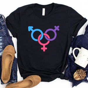 Bisexual Gender Signs T-Shirt / Bisexual Shirt / Bi Pride Shirt / B In LGBTQ Shirt / Bi Wedding Gift / Bisexual Pride Shirt / Pride Shirt