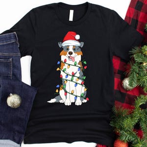 Christmas Blue Merle Australian Shepherd Shirt / Tank Top / Hoodie / Aussie Dog Mom / Australian Shepherd / Kids Christmas Tee / Xmas Gifts
