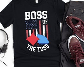 Boss Of The Toss T-Shirt / Boss Of The Toss / Cornhole Shirt / Cornhole Tee / Retro Shirt / Backyard Picnic / Cornhole Gift / Funny