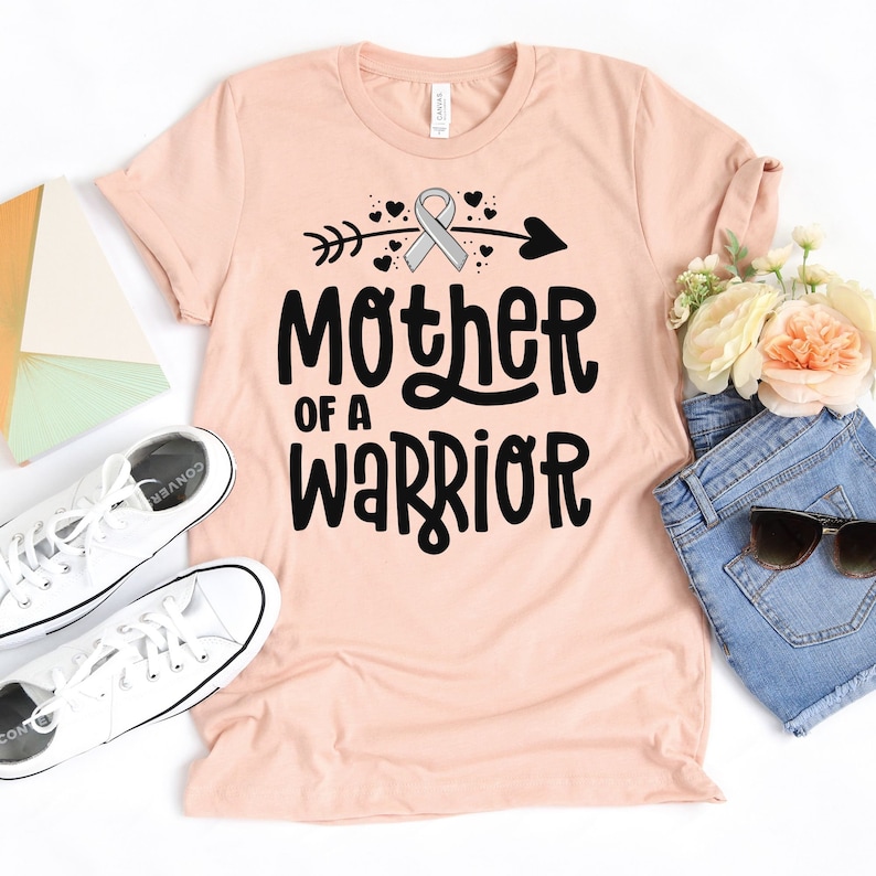 I Will Be The Warrior Mother Mother Of A Warrior T-Shirt / Mother Of A Warrior / Grey | Etsy