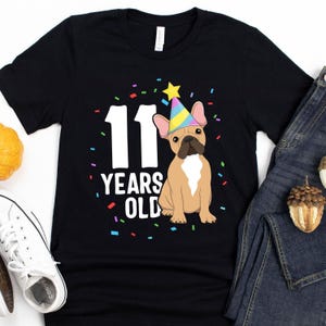 11 Years Old Birthday French Bulldog / T-Shirt / Eleventh Birthday Shirt / 11th Birthday Shirt / Dog Birthday Party / Frenchie Birthday