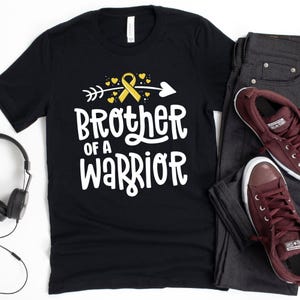 Brother Of A Warrior T-Shirt / Brother Of A Warrior / Gold Ribbon / Childhood Cancer Tee / Pediatric Cancer / Cancer Fighter / Cancer