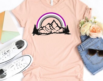 Asex Pride for Hikers T-Shirt / Ace Pride Shirt / Ace Shirt / Asexual Shirt / Asexual Pride / Asex Pride / Mountains Shirt / Vintage