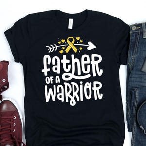 Father Of A Warrior Yellow Ribbon T-Shirt / Yellow Ribbon Shirt / Father Of A Warrior / Family Awareness / Bifida Family / Endo Awareness