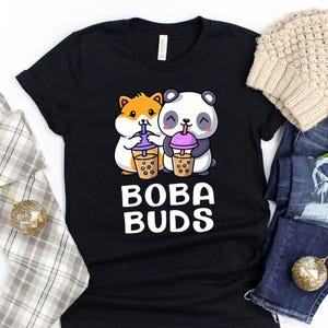 Boba Buds T-Shirt / Boba Lover / Kawaii Hamster / Boba Buds / Pearl Tea TShirt / Milk Tea Shirt / Kawaii Panda / Boba Tea Gift / Kawaii