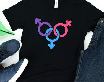 Bisexual Gender Signs T-Shirt / Bi Pride Shirt / Bisexual Shirt / Bisexual Flag Shirt / Bisexual Pride Gift / Bisexual Tshirt / LGBT Pride