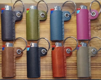 Leder Feuerzeughülle mit Schlüsselring