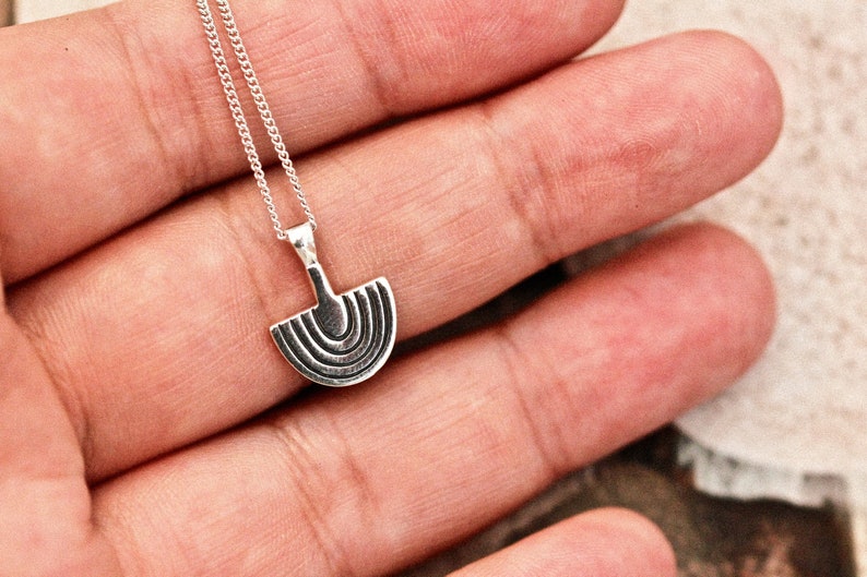 Sterling Silver Layering Necklace Sacred Arc Necklace