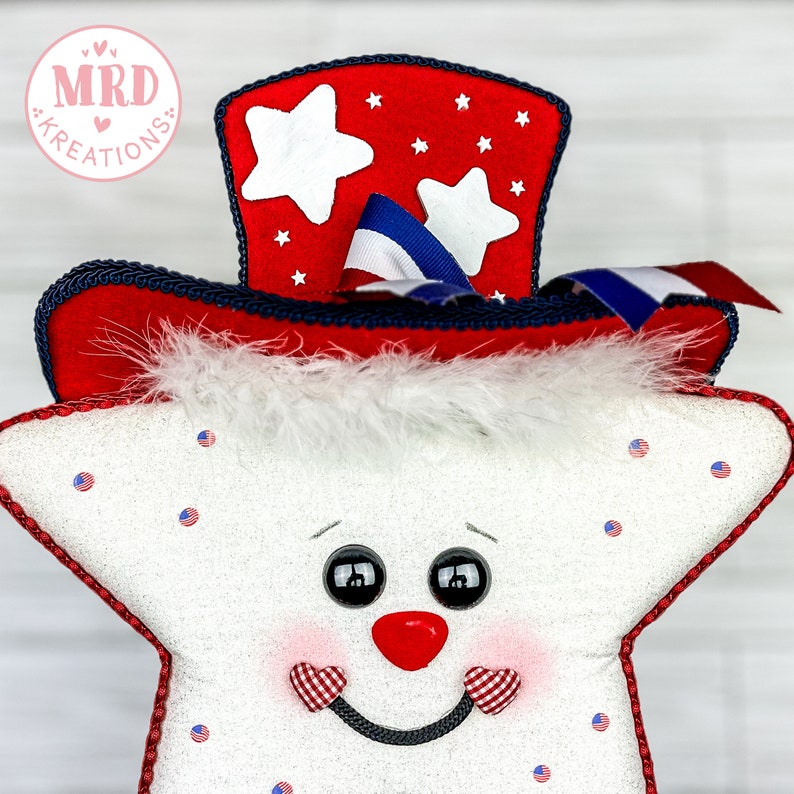 Patriotic Star Wreath Attachment, 4th of July Decor, Uncle Sam Decor ...