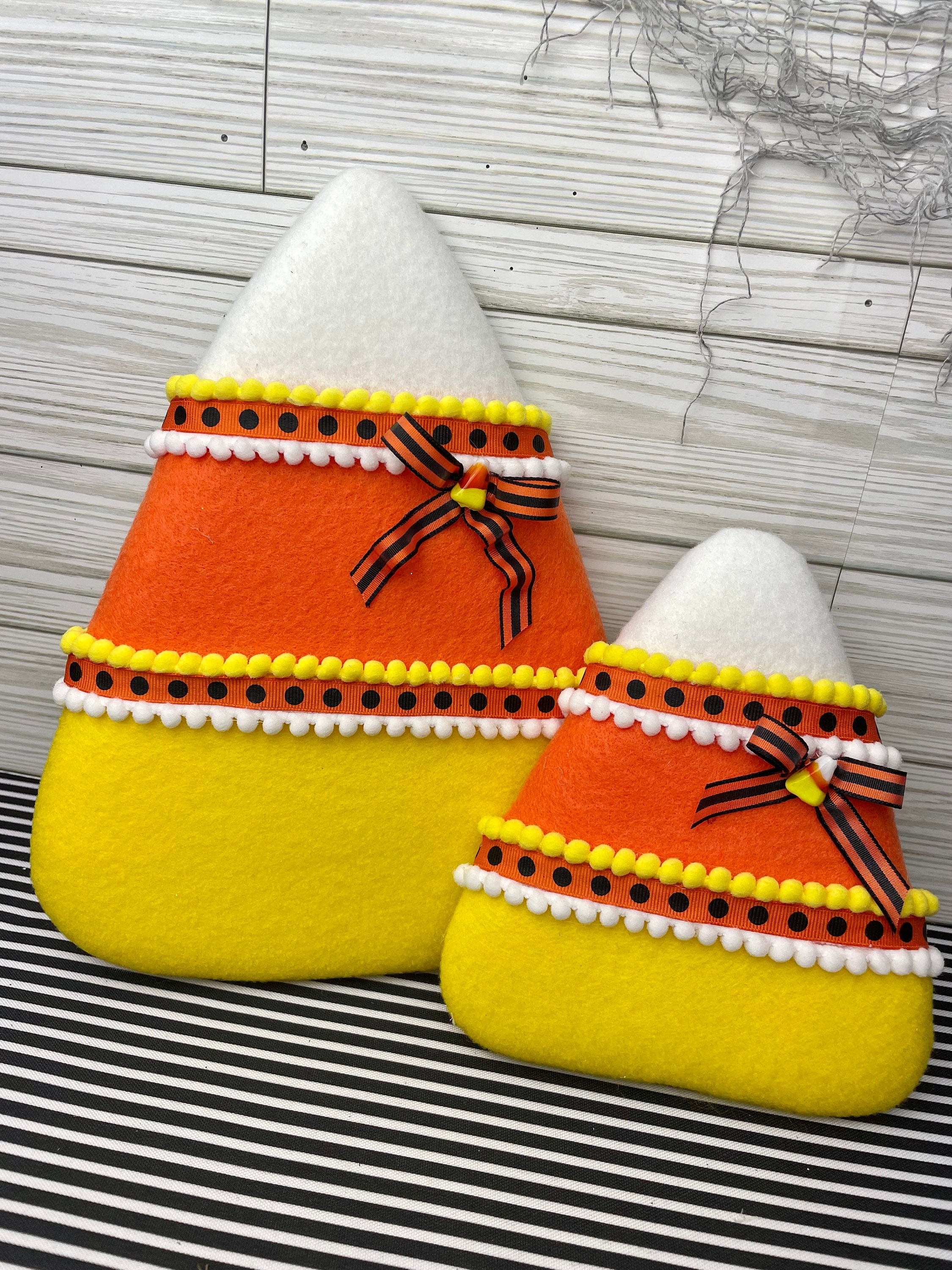 Candy Corn Wreath Attachment, Halloween Tree Ornaments, Candy Corn Home ...