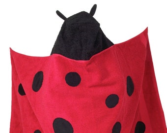 Children's Hooded Towel - Ladybug Bath Towels for Kids | Unique, Handmade Gifts with Premium Quality and Character Design