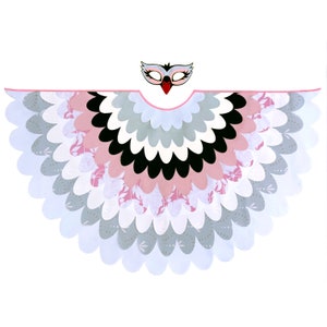 Fantasia de cisne para meninas com capa de pássaro para crianças com asas e máscara
