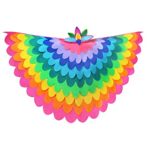 Bird Cape Girls Rainbow Bird Costume for Kids with Bird Wings and Mask