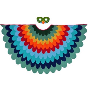 Bird Cape Boys Green Bird Costume for Kids with Wings and Mask