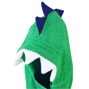 Children&#39;s Hooded Towel - Green Dinosaur Bath Towels for Kids | Unique, Handmade Gifts with Premium Quality and Character Design