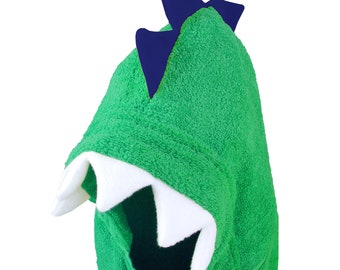 Toalla con capucha para niños - Toallas de baño de dinosaurios verdes para niños / Regalos únicos hechos a mano con calidad superior y diseño de personajes