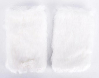 white fluffy boots